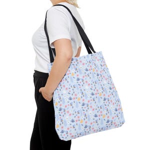 Pastel Floral Pattern Tote Bag | Small Flowers Allover Print image 9
