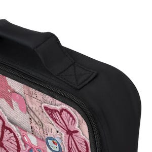 Personalized Pink Butterfly Patchwork,Back to school Lunch Bag image 3