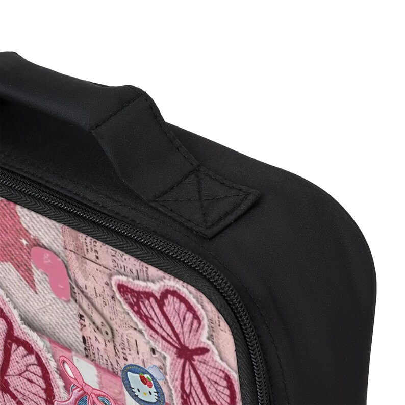 Personalized Pink Butterfly Patchwork,Back to school Lunch Bag image 3