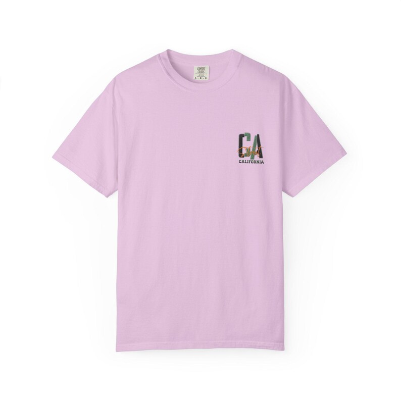 California Beach City graphic T-shirt | CA palm tree surf car design image 11