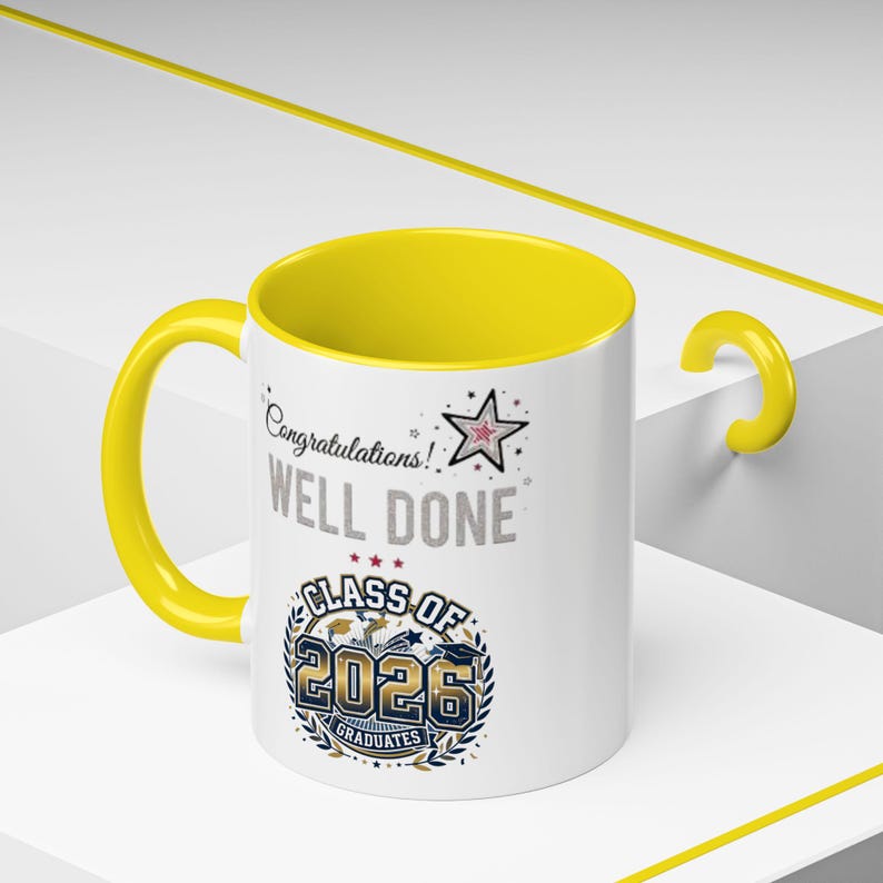 Klasse von 2026 Abschluss Herzlichen Glückwunsch Tasse | Akzent-Kaffeebecher Bild 15