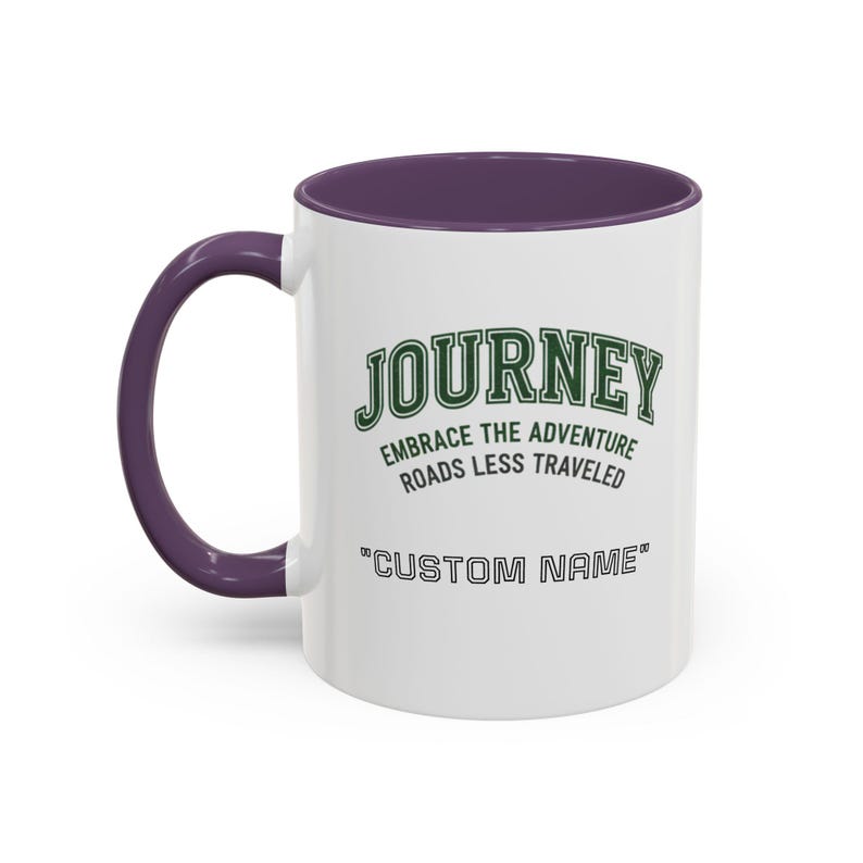 Custom Name Journey Embrace the Adventure Roads Less Traveled Mug | Accent Coffee Mug image 7