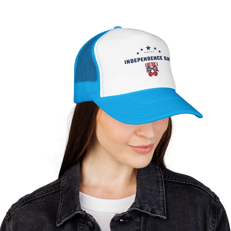 Independence Day America Skull Foam Trucker Hat | 4th of July Patriotic Stars image 19
