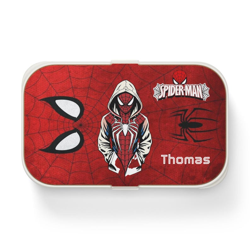 Spider-Man Hoodie Graphic Bento Lunch Box | Personalized Kids Lunchbox image 2