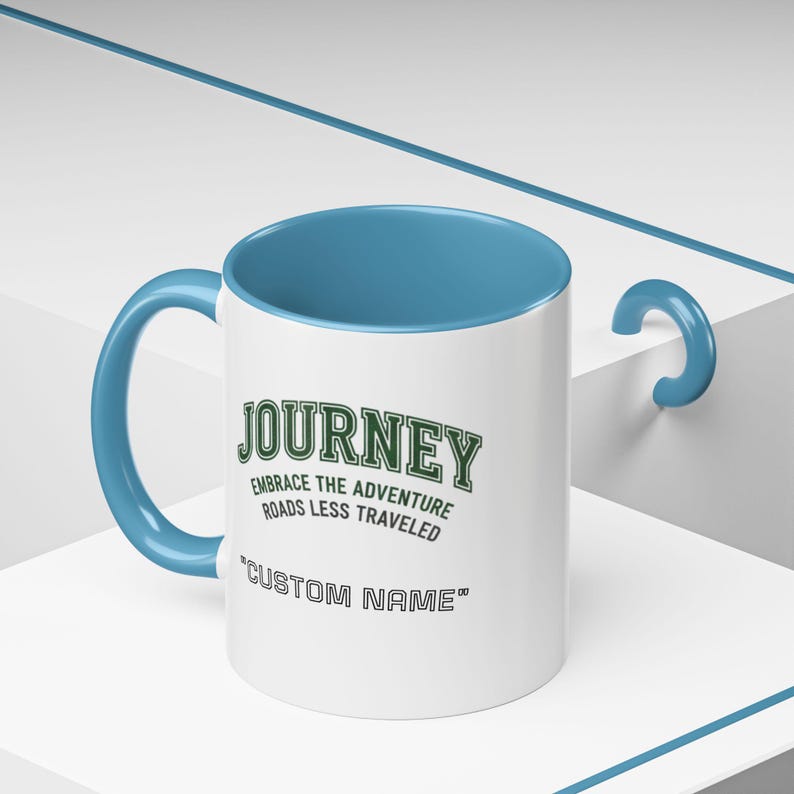 Custom Name Journey Embrace the Adventure Roads Less Traveled Mug | Accent Coffee Mug image 8