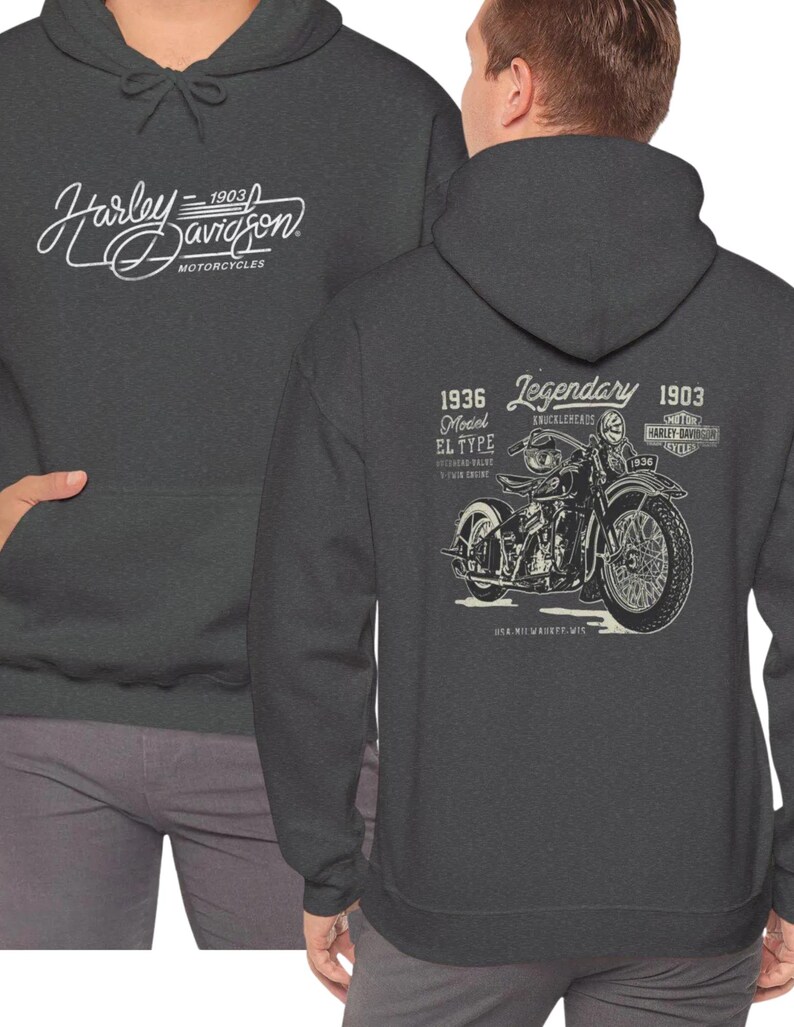 Vintage motorcykelhuvtröja | Harley-Davidson-logotyp bild 3