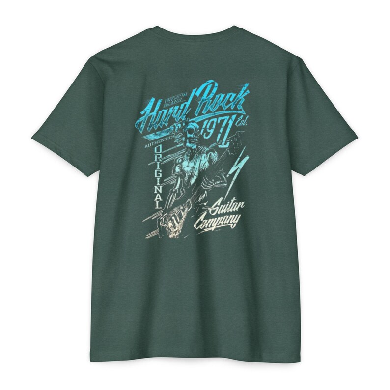 Hard Rock Guitar Skull 1971 T-shirt | Retro Rock Band Tee image 8