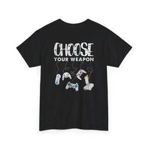 Gamer Retro Controller Tee | Choose Your Weapon Graphic T-Shirt image 12