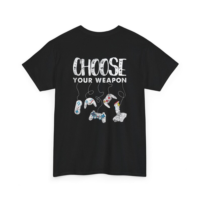 Gamer Retro Controller Tee | Choose Your Weapon Graphic T-Shirt image 12