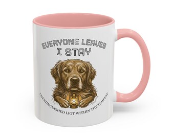 Illustration décorative de chien | Portrait d'animal de compagnie sauvé, citation « Tout le monde me quitte »