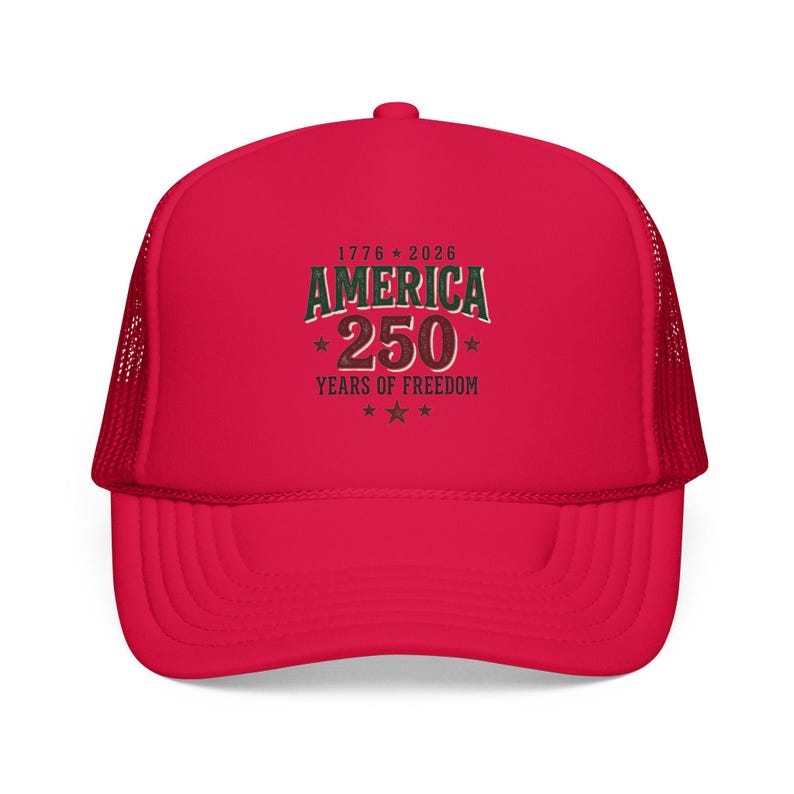 Czapka z pianki America 250 Trucker | Patriotyczna, zabytkowa uroczystość USA zdjęcie 11