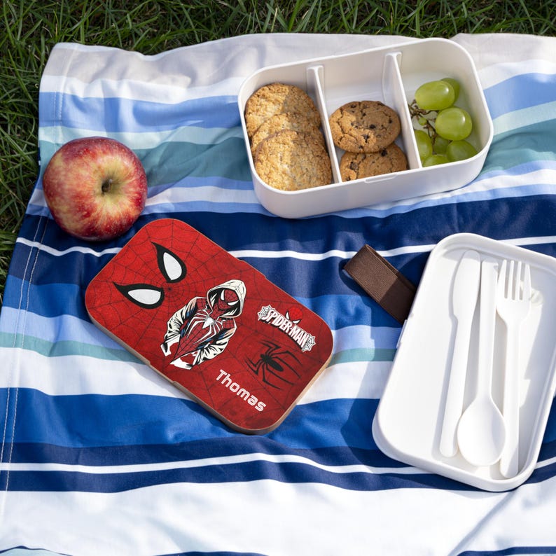 Spider-Man Hoodie Graphic Bento Lunch Box | Personalized Kids Lunchbox image 1