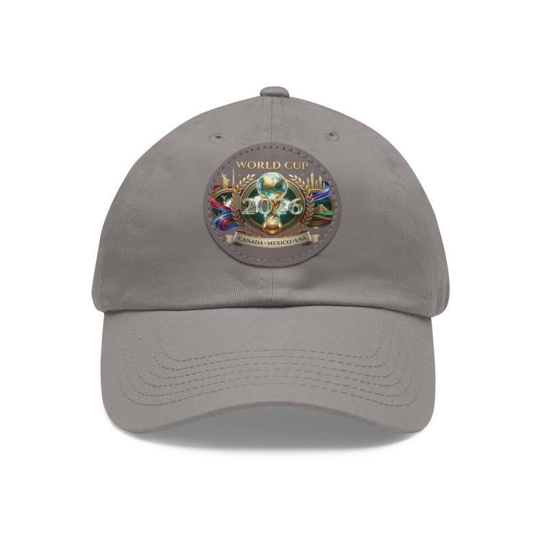 World Cup 2026 Soccer Ball Leather Patch Dad Hat | Round Patch Cap image 10