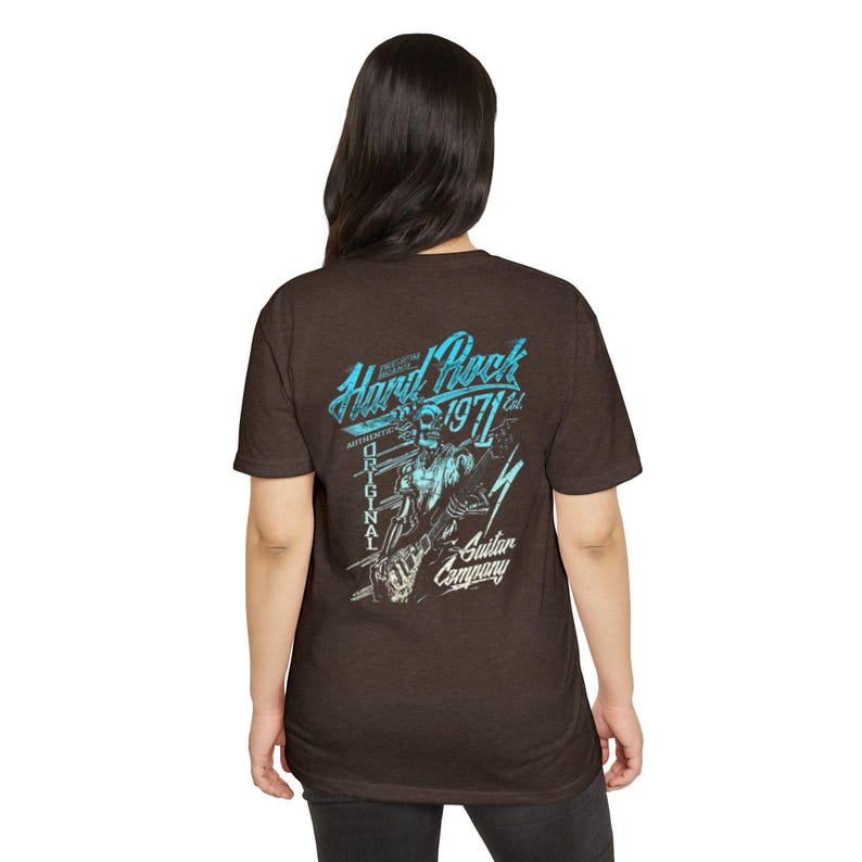 Hard Rock Guitar Skull 1971 T-shirt | Retro Rock Band Tee image 18