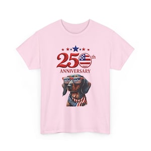 25th Anniversary Patriotic Dachshund T-Shirt | American Flag Dog image 6