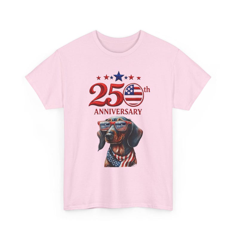 25th Anniversary Patriotic Dachshund T-Shirt | American Flag Dog image 6