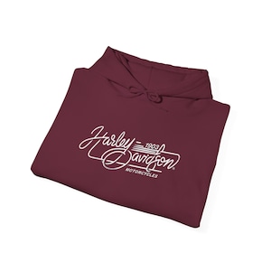 Harley Davidson fans, motorcycle riders, Vintage Motorcycle Hoodie | Harley-Davidson Script Logo image 14