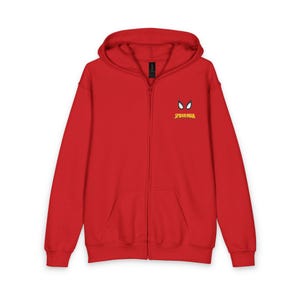 Spider Hoodie met rits voor jongeren | Rode Spider-Man hoodie met rits afbeelding 5