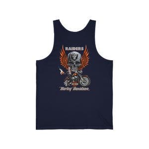 Unisex Harley Davidson fans Tank,Raiders Skull with Wings Motorcycle | Biker Racing Tank Top image 15
