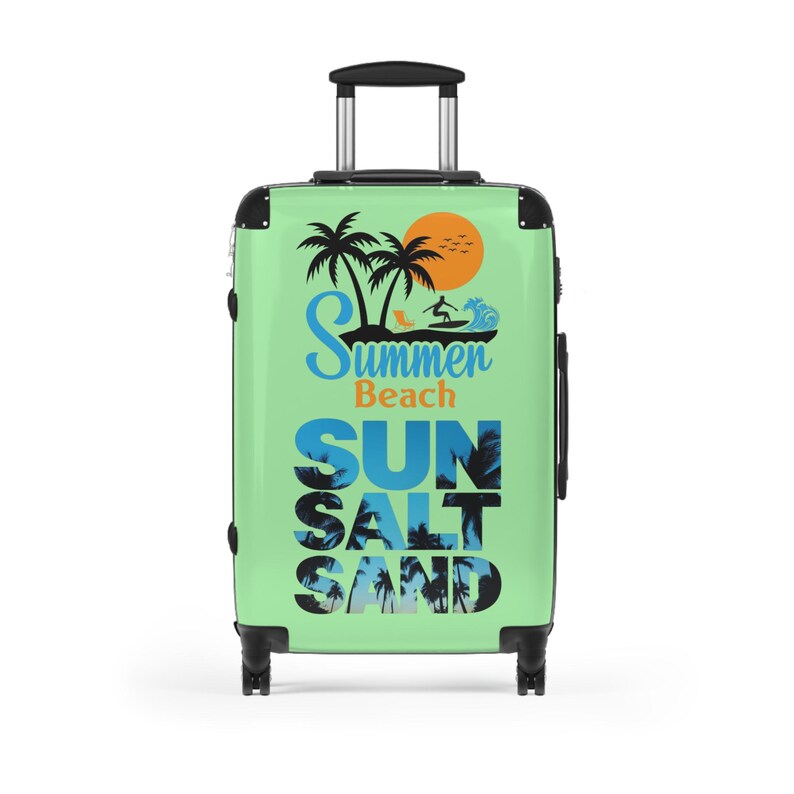 Summer Beach Sunset palm trees suitcase | Sun Salt Sand travel luggage image 2