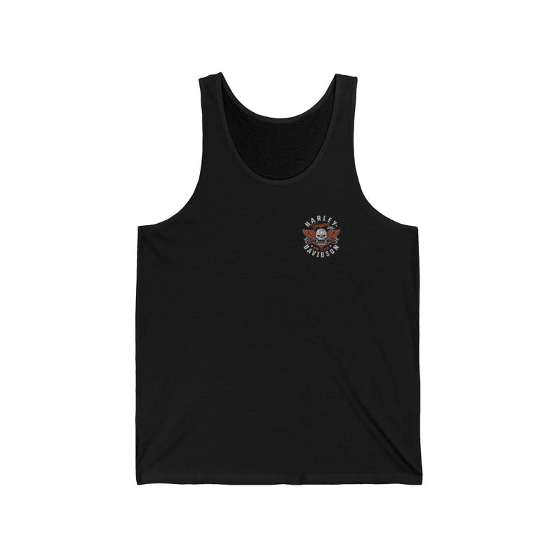 Unisex Harley Davidson fans Tank,Raiders Skull with Wings Motorcycle | Biker Racing Tank Top image 8