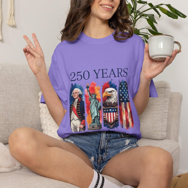 アメリカ建国250周年記念Tシャツ（1776年～2026年）｜愛国的な鷲、自由、国旗 画像 13