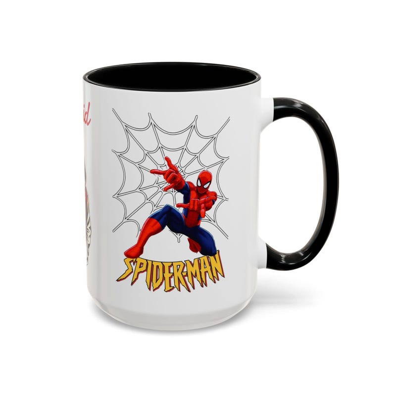 Caneca personalizada com o nome do Homem-Aranha, caneca decorativa para café (325ml, 445ml) | Ilustração de moletom do Homem-Aranha imagem 15