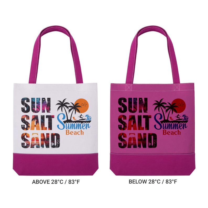 Summer Time,ermochromic Tote Bag,Sun Salt Sand beach graphic Tote,Gift for her image 5