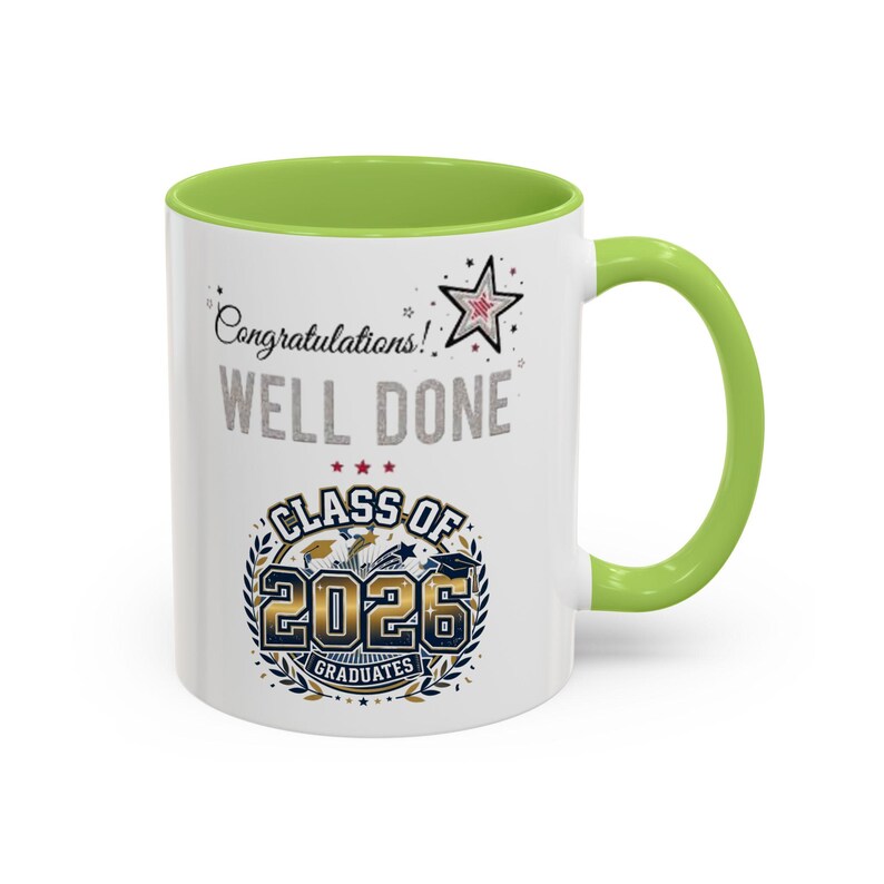 Klasse von 2026 Abschluss Herzlichen Glückwunsch Tasse | Akzent-Kaffeebecher Bild 10