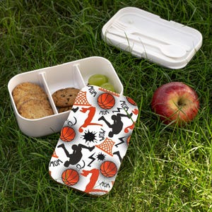 Basketball Pattern Bento Lunch Box | Hoops, Players, Basketballs image 3