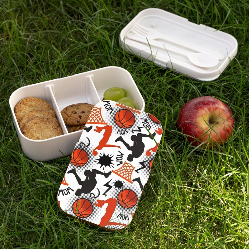 Basketball Pattern Bento Lunch Box | Hoops, Players, Basketballs image 3