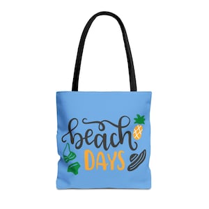 Bolso de playa con diseño de piña, bikini y sombrero para el sol. imagen 2