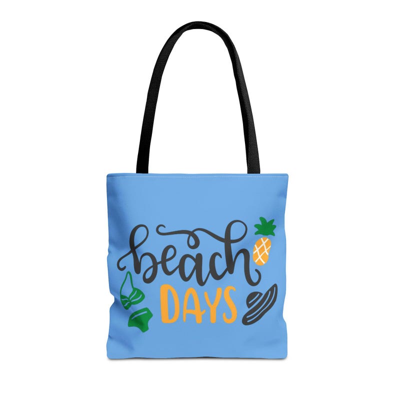 Bolso de playa con diseño de piña, bikini y sombrero para el sol. imagen 2