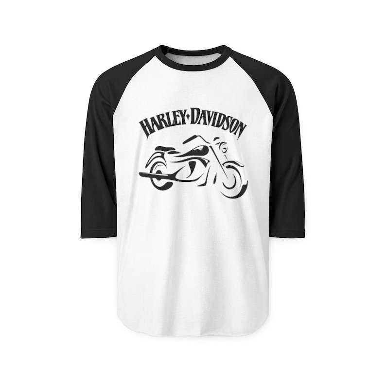 Harley-Davidson Funs Motorcycle Raglan Shirt | Vintage Bike Tee image 1