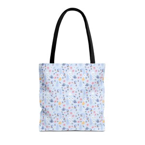 Pastel Floral Pattern Tote Bag | Small Flowers Allover Print image 3
