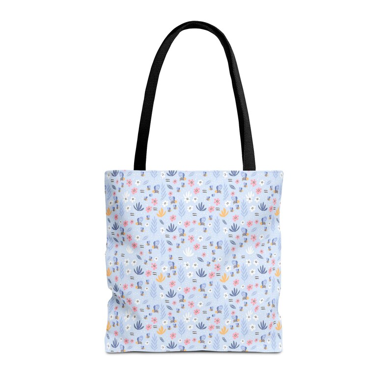 Pastel Floral Pattern Tote Bag | Small Flowers Allover Print image 3