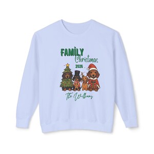 Personalisiertes Familien-Weihnachts-Sweatshirt 2026 | Hunde & Weihnachtsbaum Bild 17