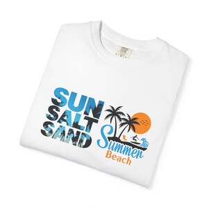 Sun Salt Sand Summer Beach T-shirt | Beach Days Graphic Tee image 10