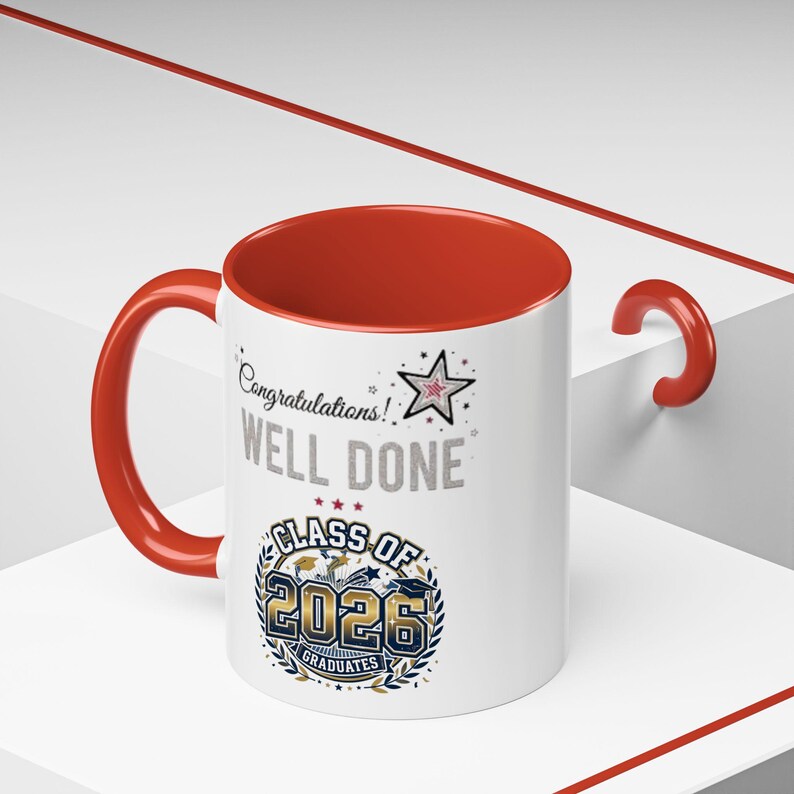 Klasse von 2026 Abschluss Herzlichen Glückwunsch Tasse | Akzent-Kaffeebecher Bild 14