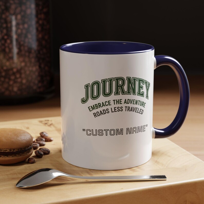 Custom Name Journey Embrace the Adventure Roads Less Traveled Mug | Accent Coffee Mug image 20