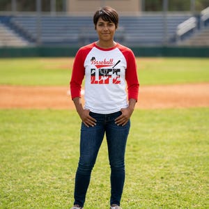 Camiseta raglán Baseball Life / Gráfico de bate y guante de béisbol imagen 6