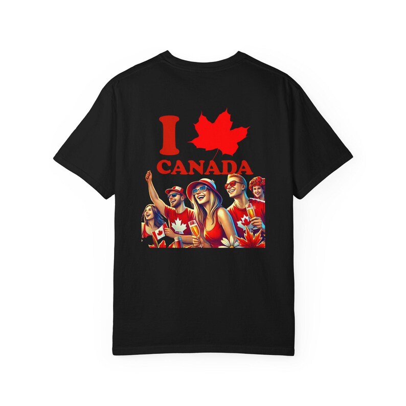 World Cup I Love Canada T-shirt esdoornblad | T-shirt met Canadese karakters afbeelding 3
