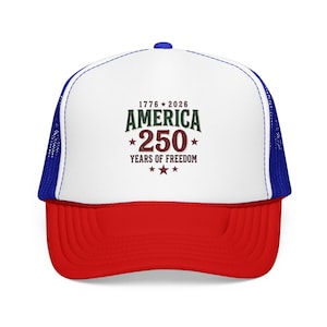 Czapka z pianki America 250 Trucker | Patriotyczna, zabytkowa uroczystość USA zdjęcie 8