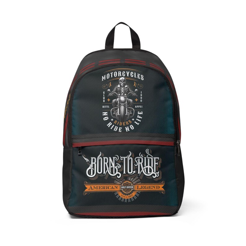 American Legend Motorcycle Backpack | Custom Biker Skull Gift image 2