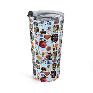 NBA Collage Drinkbeker 590 ml | Basketballogo's, spelers, harten afbeelding 6