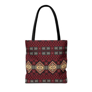 Red Aztec Boho Tote Bag | Geometric Tribal Pattern Tote image 17