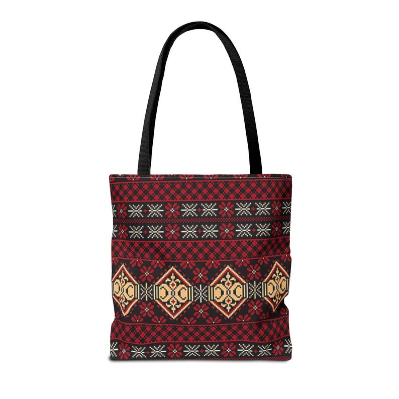 Red Aztec Boho Tote Bag | Geometric Tribal Pattern Tote image 17