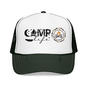 Camp Life Foam Trucker Hat | Camping Logo Mesh Cap image 7