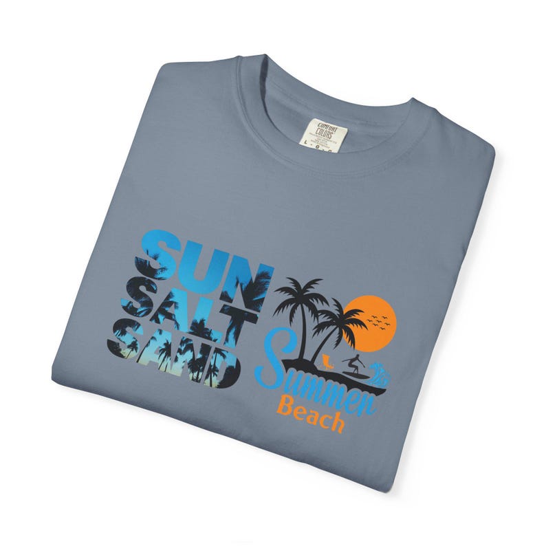 Sun Salt Sand Summer Beach T-shirt | Beach Days Graphic Tee image 13