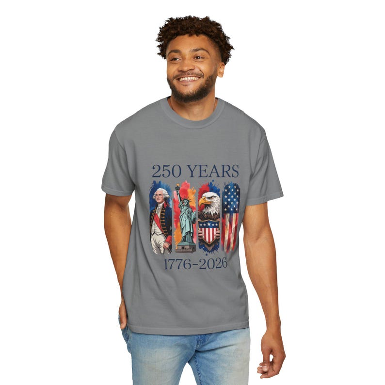 アメリカ建国250周年記念Tシャツ（1776年～2026年）｜愛国的な鷲、自由、国旗 画像 15